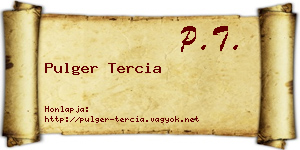 Pulger Tercia névjegykártya